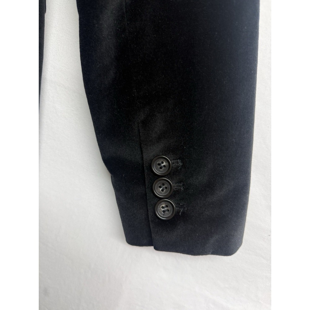 Talbots Petites 6P Black Velvet Blazer Jacket Women's Petite Classic One Button - Picture 8 of 11